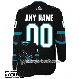 Barn Ishockey San Jose Sharks Tröja med eget tryck Alternate Adidas 2018-19 Authentic